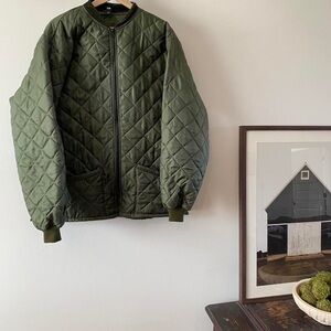 Barbour style military style liner quilted jacket made in UK